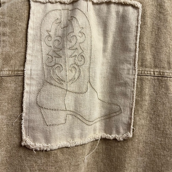 Oli & Hali Honey Beige Western Patch Jacket Oversized Small EUC - Picture 8 of 10
